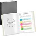 CRANBURY 9x12 Presentation Book (Black), 24-Pocket Folder with Clear Plastic Sleeves, Displays 48 Pages of 9 x 12 or A4 Documents, Certificates, Kids Art, Keepsakes, Acid-Free Portfolio Binder