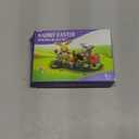 Easter Rabbits Display Building Toy Set, Includes Colorful Easter Eggs and Tulips, Easter Decorations