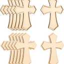 9 Inch 12 Pack Wooden Cross Unfinished Wood Crosses Unpainted Framed Cross for Homemade Crafts