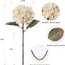 Artificial Flower Fake Silk Hydrangea Heads Bouquet with Stems Bulk for Fall Decoration Table Center Christmas Indoor Outdoor Faux Floral Realistic with Leaves Plants Crafts 8PCS (White)