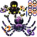 Max Fun Halloween Ring Toss Games for Kids, 2 Pack Inflatable Spiders Set Halloween Party Favor Supplies Holiday Carnival School Decoration Outdoor Indoor Spooky Creepy Game,Pump Not Included.
