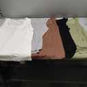 BQTQ 5 Pack Women's Tank Tops Square Neck Sleeveless Ladies Tank Top Undershirts (XX-Large, Black, Gray, Whit, Coffee, Army Green)