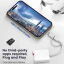 SD Card Reader for iPhone iPad, Oyuiasle Digital Trail Camera SD Card Viewer with Dual Slot for MicroSD/SD, Lightening&USBC Dual-Connector Memory Card Adapter for Photography, Plug and Play