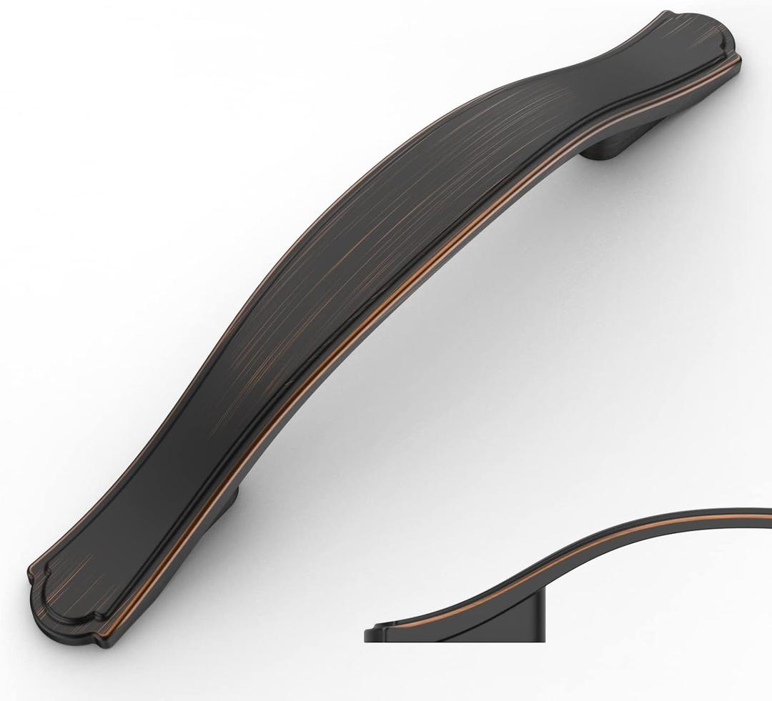 Asidrama 10 Pack 3 Inch(76mm) Oil Rubbed Bronze Kitchen Cabinet Handles Cabinet Pulls Kitchen Cabinet Hardware for Cupboard Drawer Pulls (3" Hole Center)