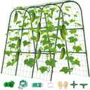 Cucumber Trellis for Raised Bed, U-Shape Garden Trellis for Climbing Plants Outdoor, Metal Arch Vegetables Trellis, Plant Support for Grape Vine Beans Squash Peas Flower