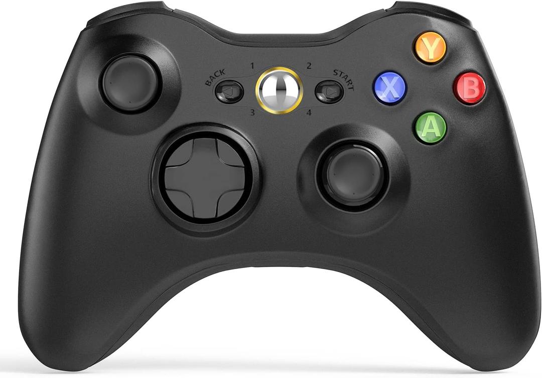 W&O Wireless Controller Compatible with Xbox 360 2.4GHZ Gamepad Joystick Wireless Controller Compatible with Xbox 360 and PC Windows 7,8,10,11 with Receiver (Black)