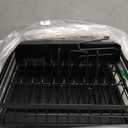 SNTD Dish Drying Rack - Small Dish Rack for Kitchen Counter, Stainless Steel Dish Drainer with Utensil Holder and Drainboard, 11" W x 15" L (Black)