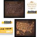 Flinelife USA Landmarks Travel Map, 13x11, Wooden USA Map Puzzle, Perfect For Couples and Families Gift