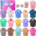 16 Pack Mini Butter Slime Kit, With Pink Watermelon & Lemon Slice Scents. Mermaid Slime Included - DIY Scented Slime Party Favor and Stress Relief Toy for Boys & Girls