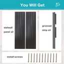 NeatiEase Slatwall Panel Wall Storage Systems, 2 x 4ft Slat Wall Paneling Garage Wall Organizer, Heavy Duty Wall Mounted PVC Wall Rack (Black)