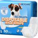 HONEY CARE All-Absorb A26 Male Dog Wrap, 50 Count, Small (Small (50 Count))
