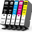564XL High-Yield Ink Cartridges (5-Pack), Replacement for HP 564 Combo Pack, Compatible Photosmart 5520 6520 7510 7520 DeskJet 3520 Premium C309A C410A Printer (2BK/C/M/Y)