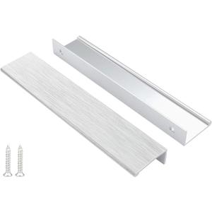 Peaha 10 Pack Kitchen Cabinet Handles 6-1/4 inch Brushed Nickel Pulls for Dresser Drawers Door Edge Finger Pull Hardware