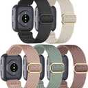 5 Pack Elastic Nylon Watch Band Compatible with Amazfit Bip 6/ Bip 5/Gtr 4/Gtr 3/Gtr 2/47mm/Balance, 22mm Elastic Watch Strap for Men and Women