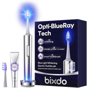 Whitening Electric Toothbrush for Adults, Professional 460nm Whitening Blue Light Tech, 31,000VPM Sonic & Oscillating Cleaning with Smart AI Sensor, 6-Month Long-Lasting Battery