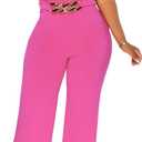 Women's Summer Formal Dressy Jumpsuits Elegant V Neck Sleeveless Party Rompers Stretchy Wrap Wide Leg Long Pants Clubwear (Pink, L)
