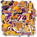30 PCS Los Angeles Vinyl Lakers Basketball Star Stickers for Water Bottle, Laptop, Bicycle, Computer, Motorcycle, Travel Case, Car Decal Decoration Sticker Graffiti Decals
