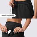 Women's 30" Wide Leg Sweatpants with Pockets High Waisted Sweat Pants Stretch Casual Lounge (Black, M)