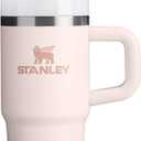 STANLEY Quencher H2.0 Tumbler with Handle and Straw 14 oz | Flowstate 3-Position Lid | Cup Holder Compatible for Travel | Insulated Stainless Steel Cup | BPA-Free | Rose Quartz 2.0