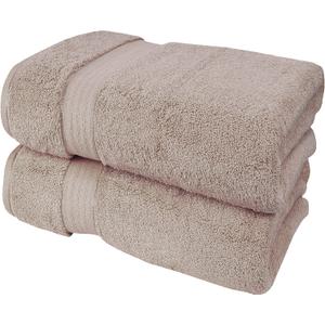 GLAMBURG 700 GSM Premium Oversized Extra Large Cotton 2 Pack Bath Sheet 35x70-100% Combed Cotton - Luxury Hotel & Spa Quality - Durable Ultra Soft Highly Absorbent - Tan