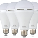 Furoching A19 Rechargeable Emergency LED Bulb, 9W 60W Equivalent Battery Backup Emergency Light with Switch Hook, E26 6000K for Home Power Outage Outdoor Activity Camping Hurricane,4Pack