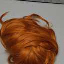 morvally 23" Long Wig Big Wavy Heat Resistant Synthetic Straight Hair with Bangs for Cosplay Costume Halloween Party (2735# Ginger Orange)