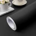 23.6 in x 236.2 in Black Wallpaper Black Peel and Stick Wallpaper