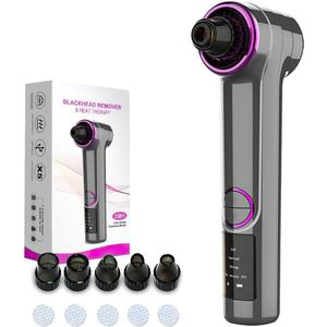 Blackhead Removers Pore Vacuum with Heating5 Suction Heads & 3 Adjustable Suction Levels for Nose & Face Deep Pore Cleansing