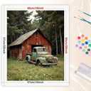 TAOPAOLAB Farmhouse Style Paint by Numbers Kit for Adults - DIY Old Pickup and Red Barn with Wildflowers Painting on Canvas 16x20 Inches, Acrylic Paint Set, Suitable for Beginners, Art for Decoration