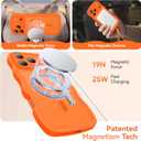 3 in 1 Magnetic for iPhone 17 Pro Max Case, Cute Wavy [Full Camera Protection][Fit for MagSafe] 1X Screen Protector+1X Wrist Strap, Anti-Slip Trendy Women Girly Case for iPhone 17 Pro Max 6.9", Orange
