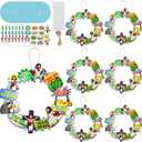 24 Sets Religious Easter Wreath Craft KitDIY Holy Week Crafts Christian Sunday School Activities Church Classroom Art Projects Easter Decorations for Home Family and VBS Party Supplies