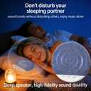 2026 New Bluetooth Pillow Speaker for Sleeping, Ultra-Thin 1.1cm Under Pillow Speaker with White Noise Timer & Bluetooth 5.4, Wireless Sleep Aid with Stereo Bass, Comfortable for Adult Side Sleepers