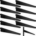 10 Pack Adjustable Shelf Brackets for Double Track System Closet Organization Heavy Duty Wire Shelf Brackets (Black,7 Inches)