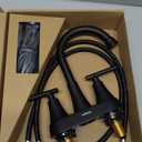 Cobbe Waterfall Bathroom Faucets 3 Hole, Matte Black Bathroom Sink Faucet Square 4 Inch Centerset with Pop-Up Drain, 2 Handle and 2 Supply Hoses, Lead-Free Stainless Steel for Vanity Sink Rv