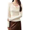 T-Shirt for Women Long Sleeve Knitted Pullovers Top, Size S