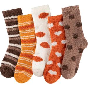 Comfoex 5 Pairs Kids Fuzzy Socks Cozy Fun Fluffy Girls Socks Best Winter Warm Gift Comfy Home For boys girls 4-14 years olds