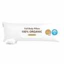 Goose Down Body Pillows for Adults, Large Body Pillow for Side Sleeper, Hugging Feather Body Pillow Insert, Cooling Full Length Long Pillow for Bed with 100% Organic Cotton Shell, (White 20"x72")