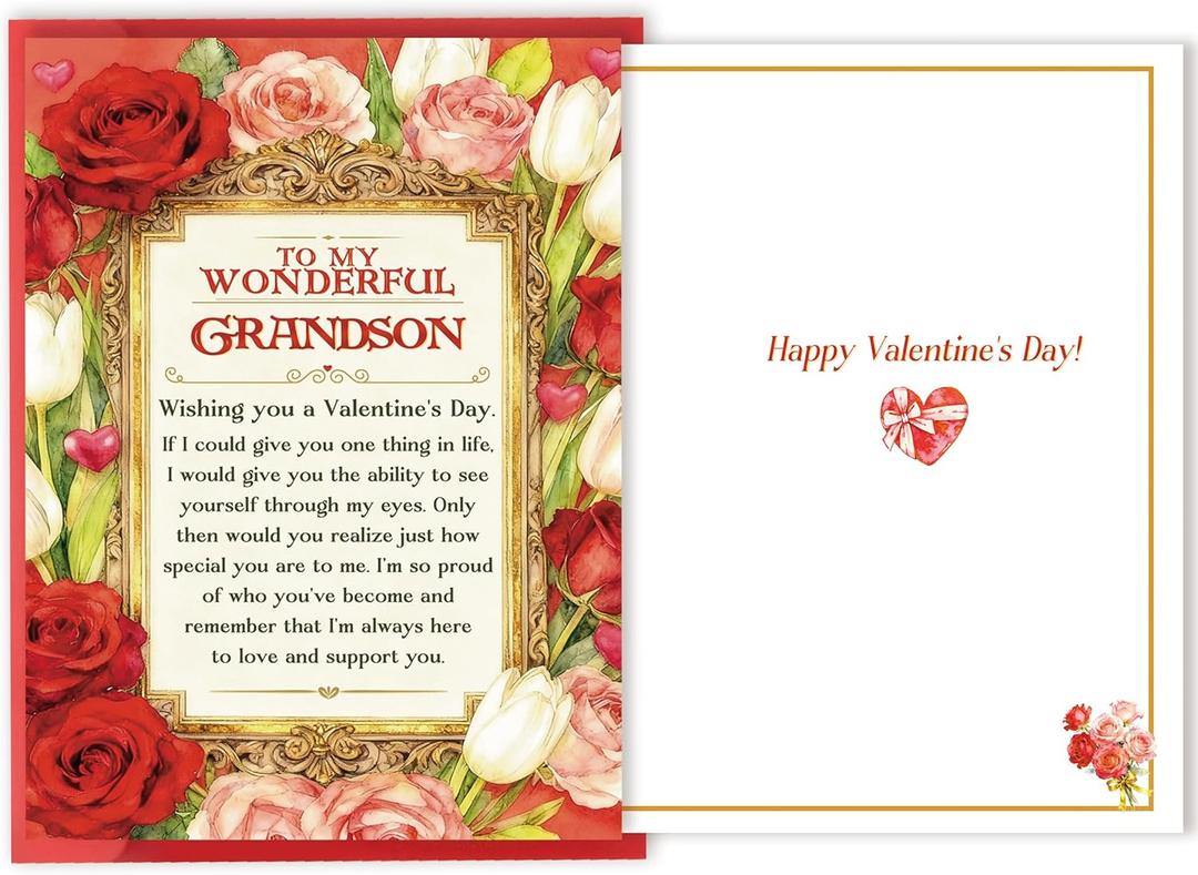 2 x Valentines Day Card for Grandson, Valentine's day Gifts for Grandson (BT-151)
