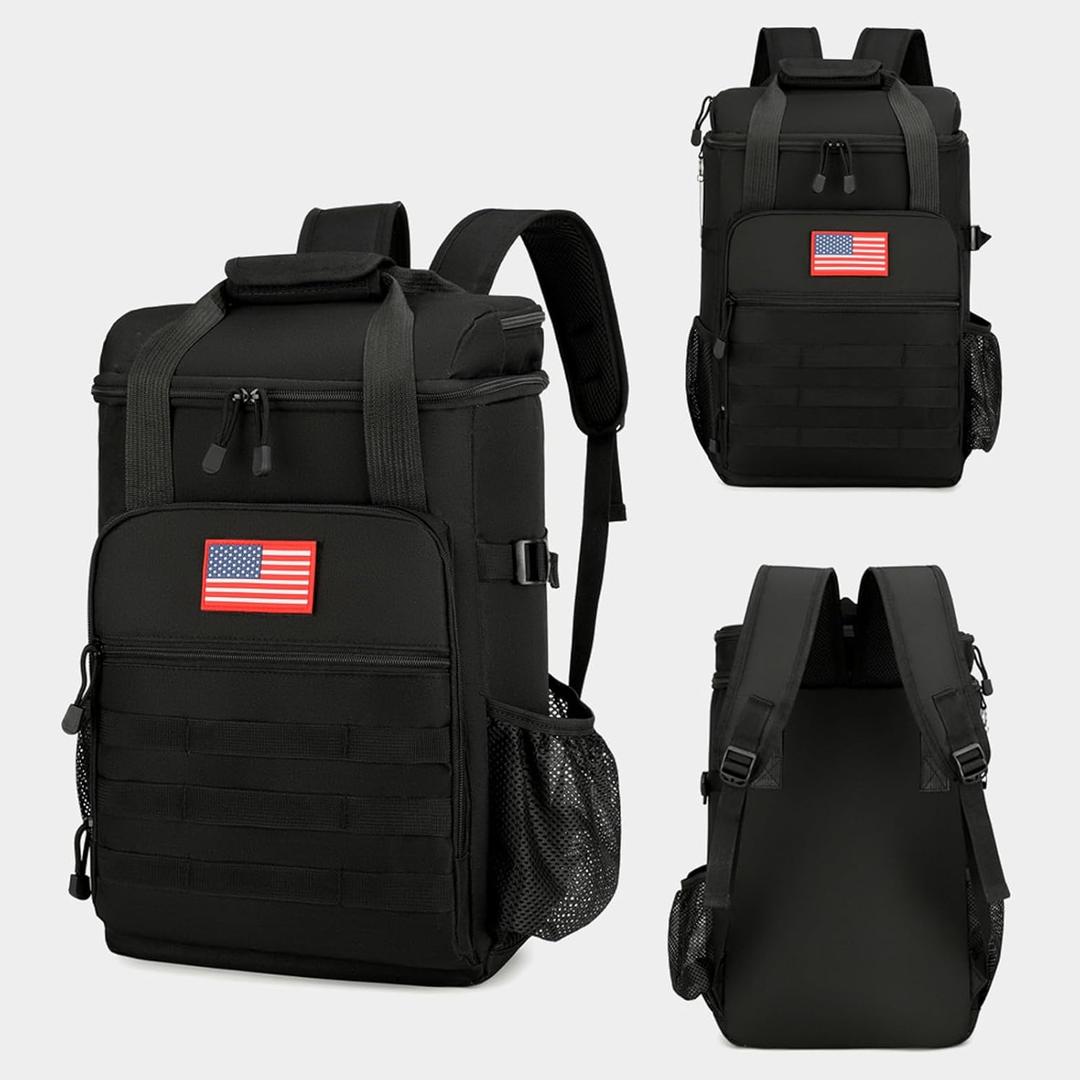 Tactical Backpack Cooler, Tactical Insulated Soft Cooler Bag for Men Women, Large Capacity Leakproof Back Pack, Portable Soft Cooler Bag Waterproof for Beach, Travel, Camping, Picnic, Hiking