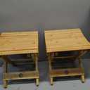 SINJEUN 2 Pack 12 Inch Natural Bamboo Folding Bench Seat Stool Bench for Bathroom, Spa, Sauna, Wooden Seat, Shower Bench Stool, Easy Assembled