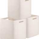 OIAHOMY Storage Cubes, 13 Inch Cube Storage Organizer, Collapsible Storage Bins, Baskets for Organizing, Storage Bins for Shelves-White, 3-PACK
