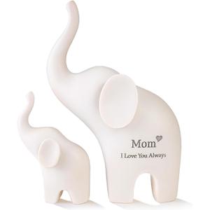 Gifts for Mom: 5.5 Elephant Mama and Baby Figurine - Mom Birthday Gifts from Daughter or Son - Elephant Gifts for Mothers Day and Christmas Keepsake Decor