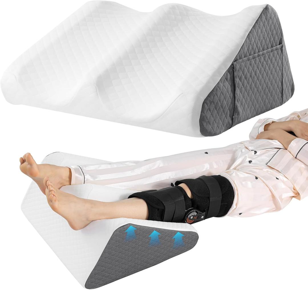 BALAPET Leg Elevation Pillows for After Surgery, 8.7'' Foam Leg Support and Elevation Knee Pillow, Knee Replacement Recovery Aids for Relieves Hip, Knee Pain and Improves Blood Circulation