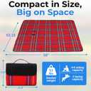 Scuddles Picnic Outdoor Blanket Park Blanket Beach Mat for Camping on Grass Oversized Seats 4 Adults Water Resistant Picnic Mat