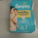 Pampers Swaddlers Diapers, Size 1 (8-14 lbs), 32 Count, Absorbent, Keeps Baby Dry and Comfortable, Skin Safe Disposable Baby Diaper 