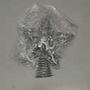 Blulu Christmas Star Tree Topper 10 Inch Glittered 3D Metal Star Treetop Topper Christmas Hollow Sequin Tree Decoration for Xmas Holiday Party Decoration Indoor(Silver)