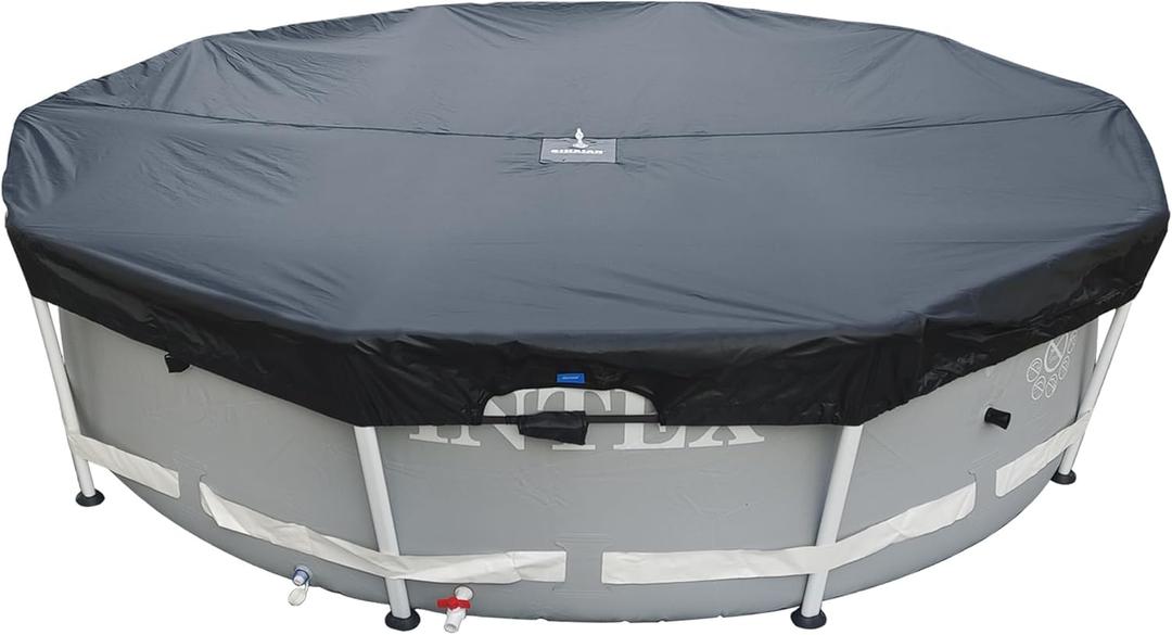 15 Ft Pool Cover, Quick Installation and Removal Above Ground Pool Cover, One-Piece Round Pool Cover, Waterproof, Preventing Waterlogging, UV and Weather Resistant Solar Swimming Pool Cover