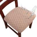 Genina Waterproof Seat Covers for Dining Room Chairs, Stretch Chair Covers Removable Washable Dinning Room Kitchen Chair Seat Cushion Slipcovers (Argyle-Khaki, 4 PCS)