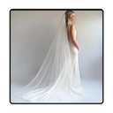 Ursumy Wedding 2T Veil Long Cathedral Veil Soft Tulle Bridal Veils with Comb (White)