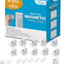 Vmaisi Adhesive Magnetic Locks for Cabinets & Drawers (10 Locks and 2 Keys)